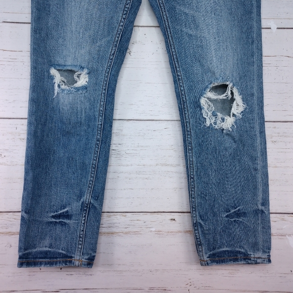 Pilcro The Heritage Boyfriend Straight Leg Denim Blue Jeans - Picture 3 of 14
